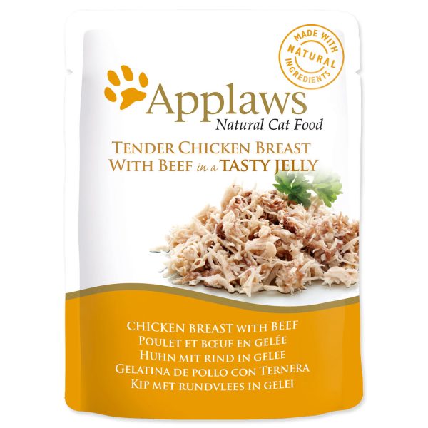 Kapsička APPLAWS Cat Pouch Chicken with Beef in Jelly 70g