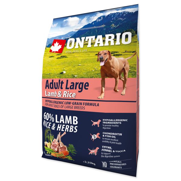 ONTARIO Dog Adult Large Lamb & Rice & Turkey 2,25 kg