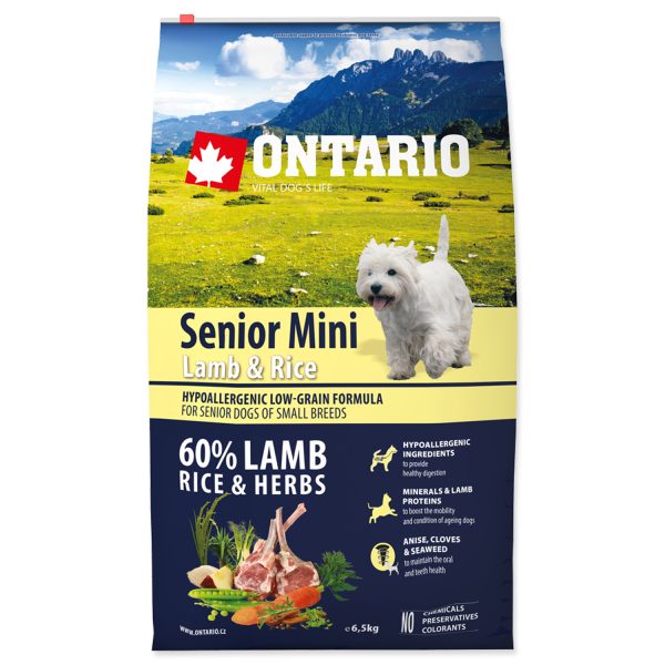 ONTARIO Senior Mini Lamb & Rice 6,5 kg - Image 2