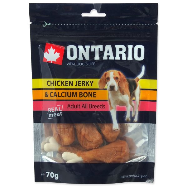 Snack ONTARIO Dog Chicken Jerky + Calcium 70 g