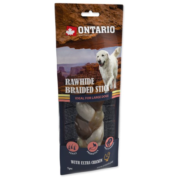 Snack ONTARIO Dog Rawhide Snack Chicken Braid 20cm