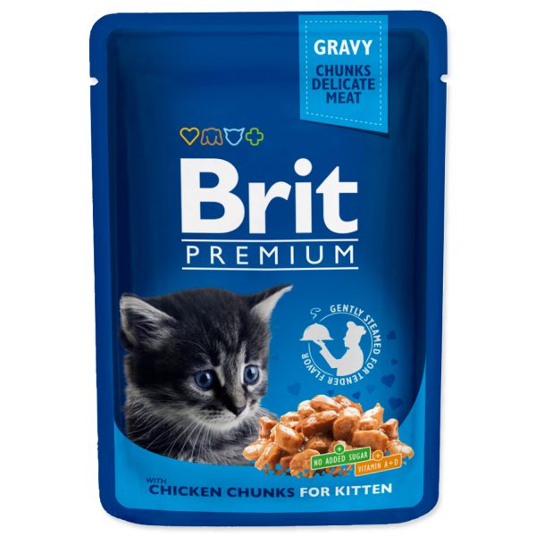 Kapsička BRIT Premium Kitten Chicken Chunks 100g