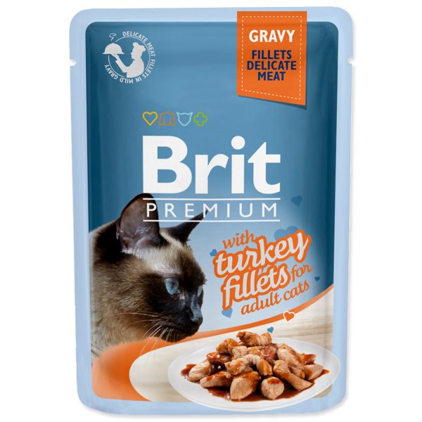 Kapsička BRIT Premium Cat Delicate Fillets in Gravy with Turkey 85g