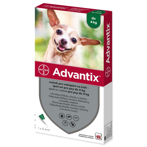 BAYER Advantix Spot-On pro psy do 4 kg (1x0,4ml)