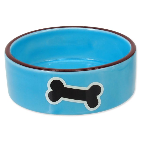 Miska DOG FANTASY keramická potisk kost modrá 12,5 cm