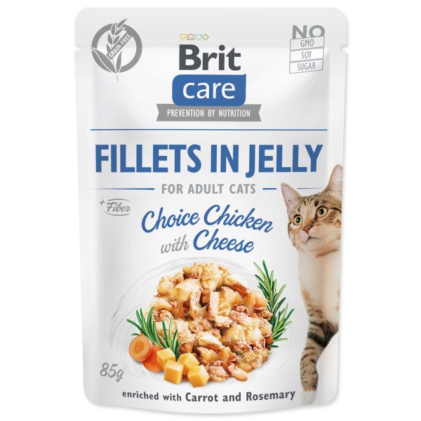 Brit Care Cat Fillets in Jelly Chicken&Cheese 85g