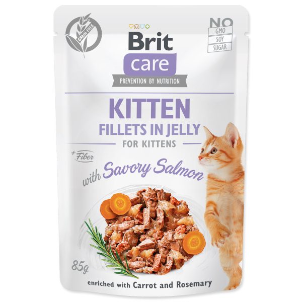 Brit Care Cat Fillets in Jelly KITTEN with Salmon 85g