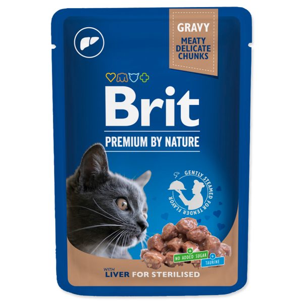 BRIT Premium Chunks in Gravy with Liver for Sterilised Cats 100g