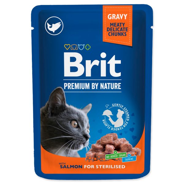 BRIT Premium Chunks in Gravy with Salmon for Sterilised Cats 100g