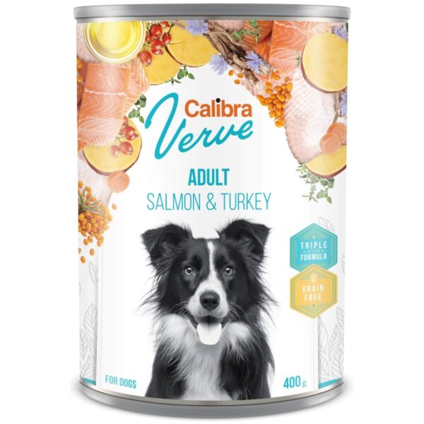 Calibra Dog Verve konzerva Adult Salmon/Turkey 400 g