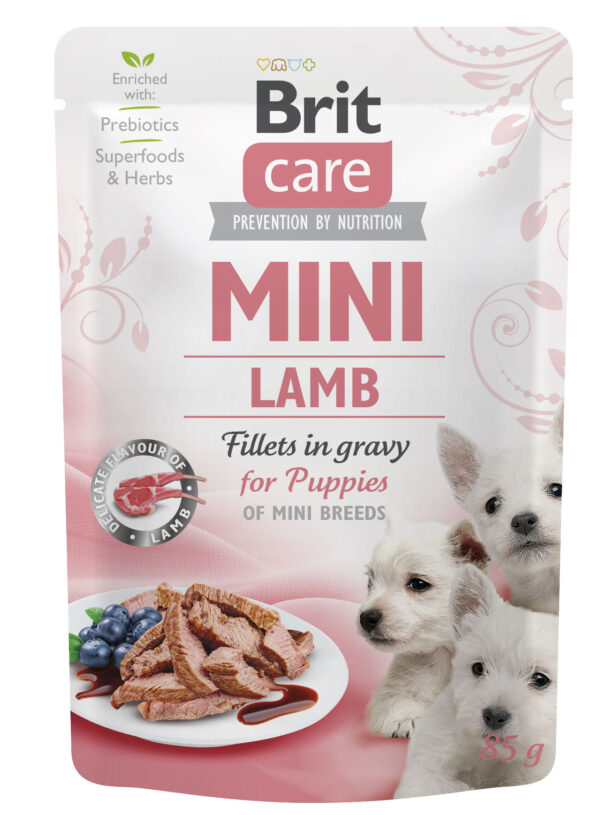 Brit Care Dog Mini Puppy Lamb fillets in gravy 85g